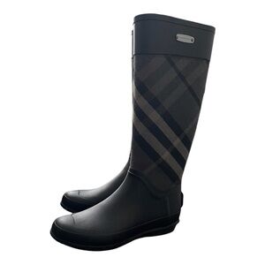 Burberry rubber rain boots.